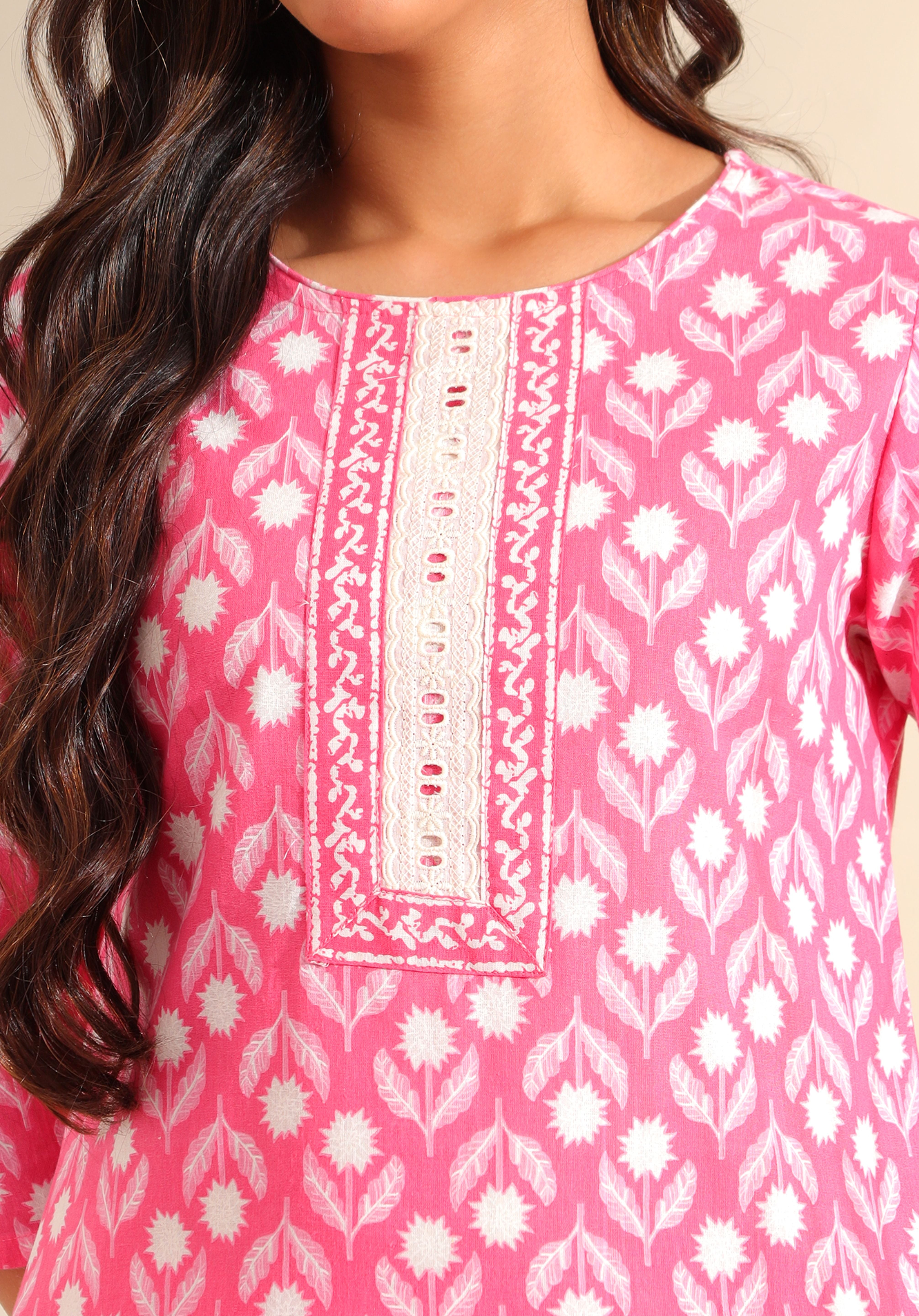 Amrita Fuchsia Garden Suit Set