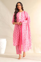 Amrita Fuchsia Garden Suit Set