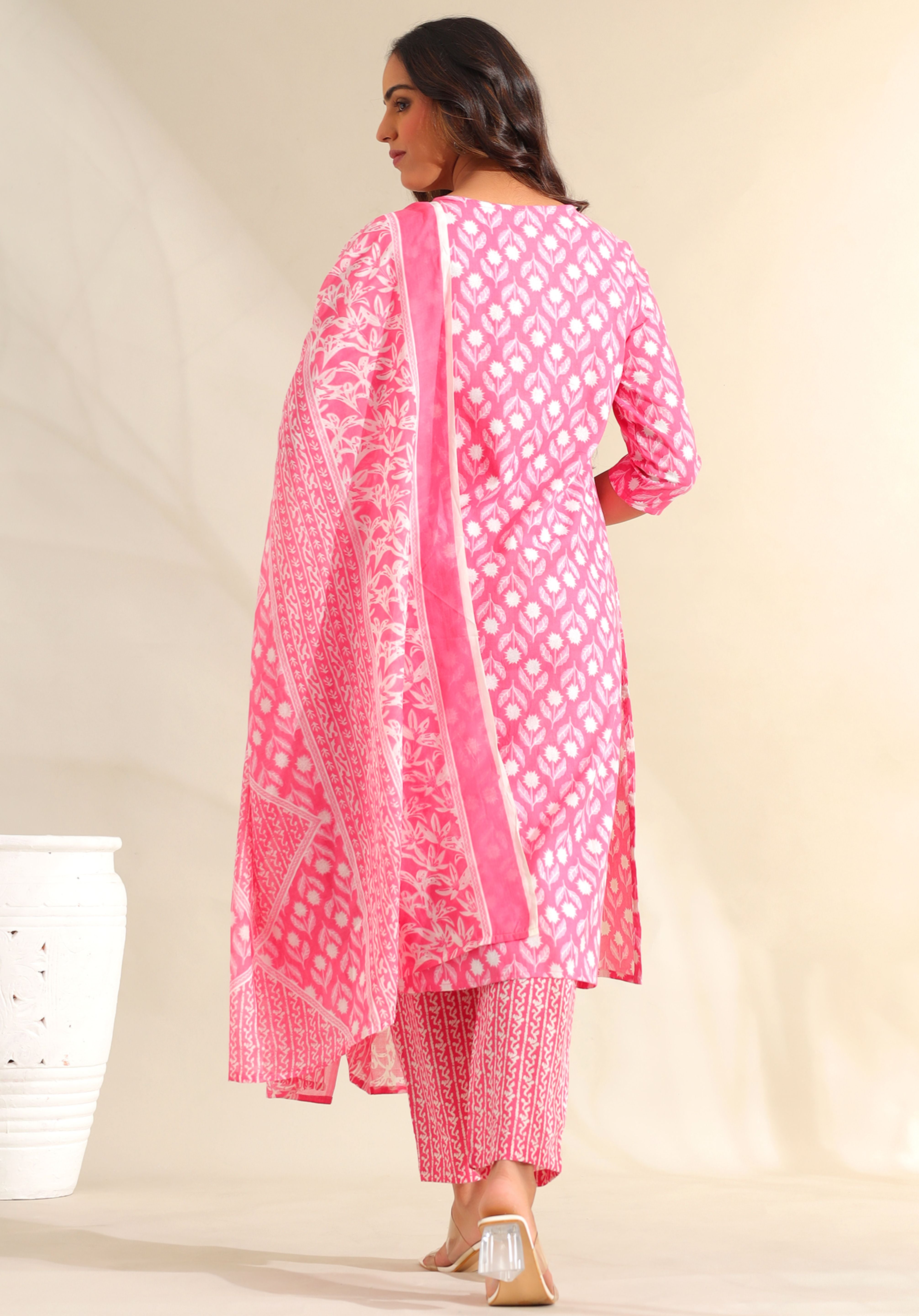 Amrita Fuchsia Garden Suit Set