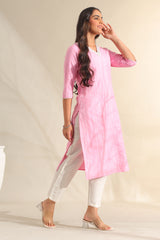 Pari Rose Zari Stripe Kurta-Set