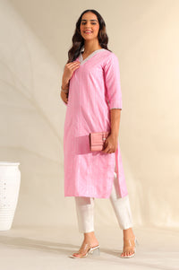 Pari Rose Zari Stripe Kurta-Set