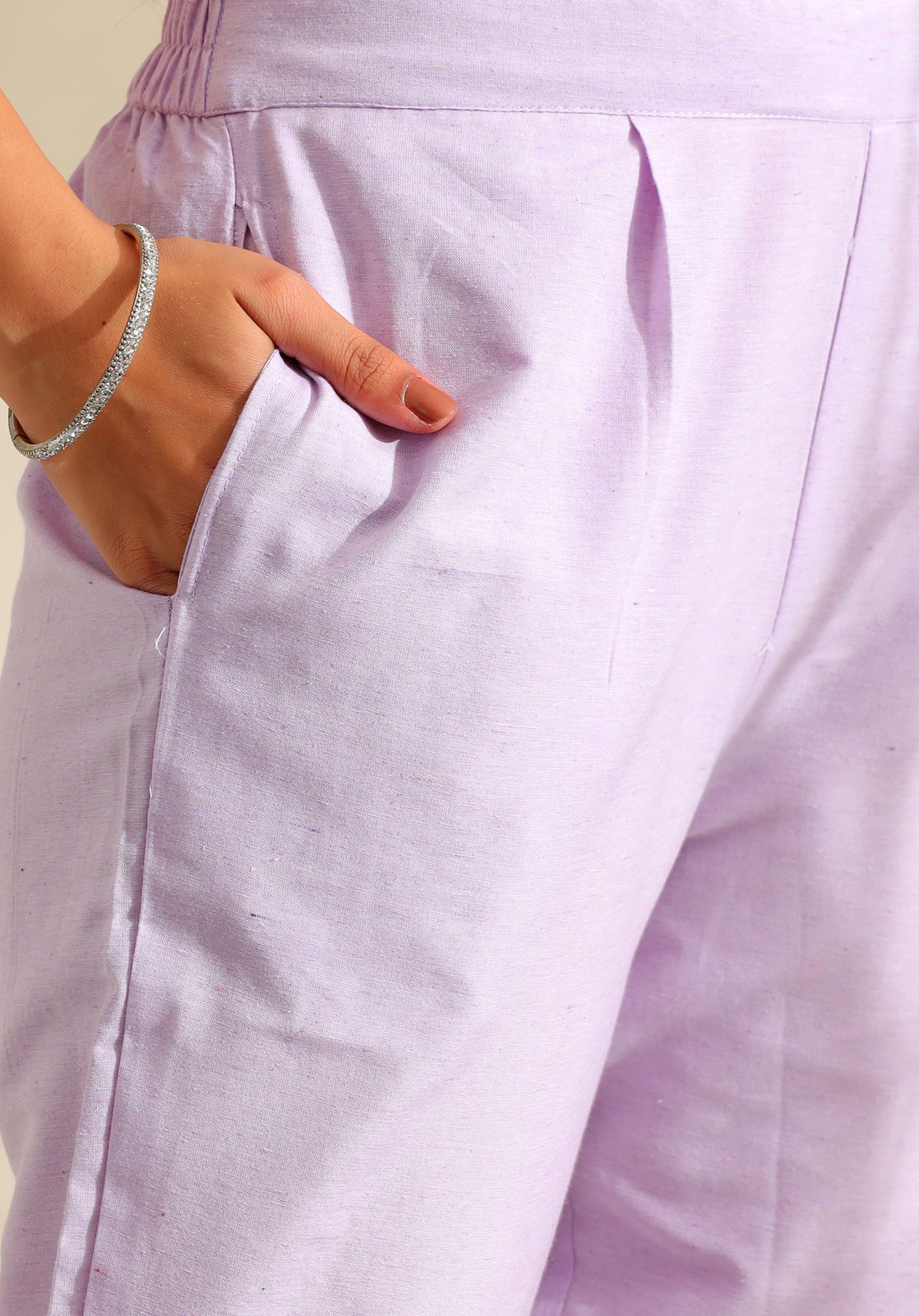 Sia Lavender Zari Stripe Kurta-Set