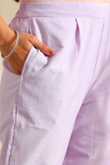 Sia Lavender Zari Stripe Kurta-Set