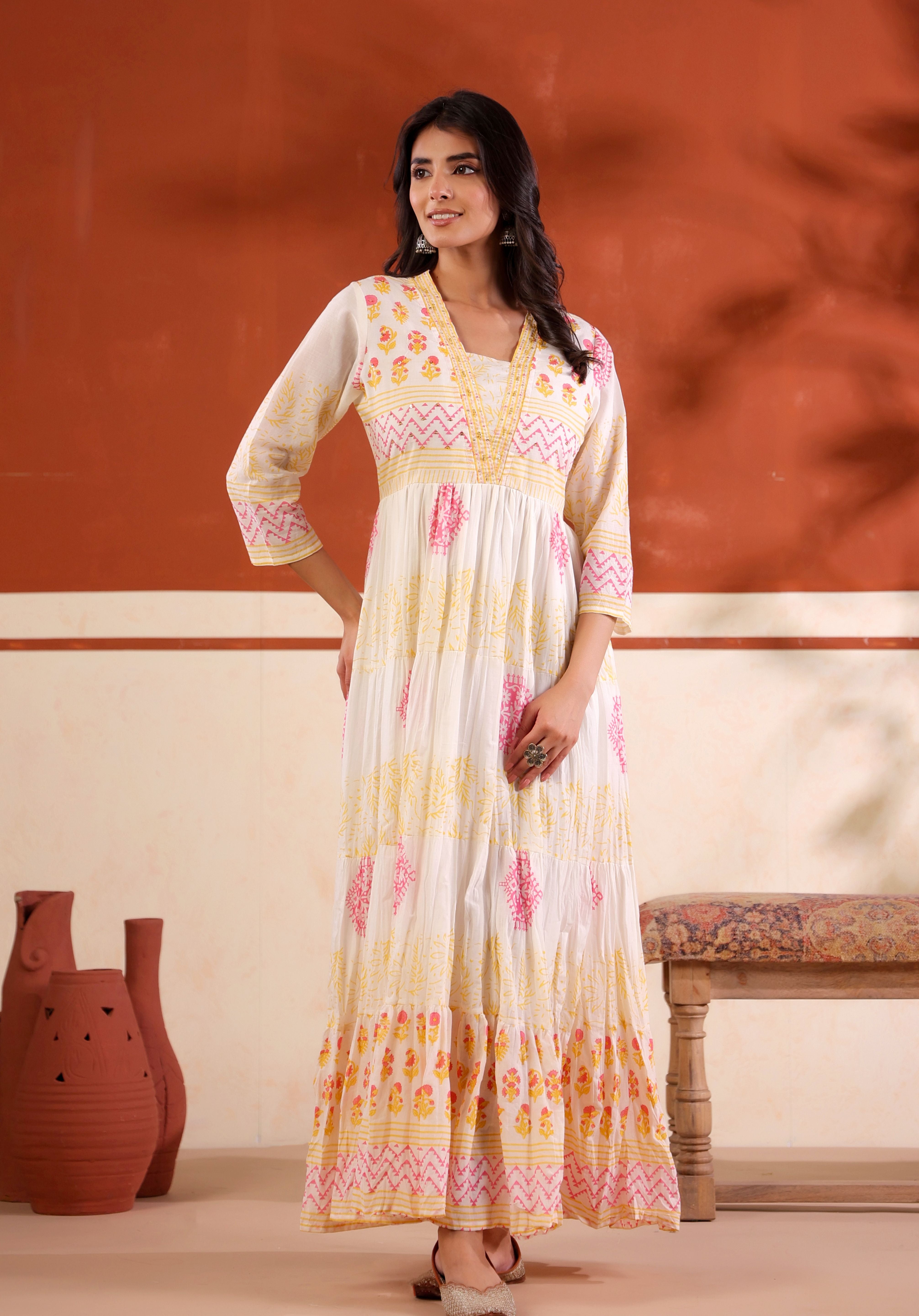 Aavya Sunlit Tiered Dress