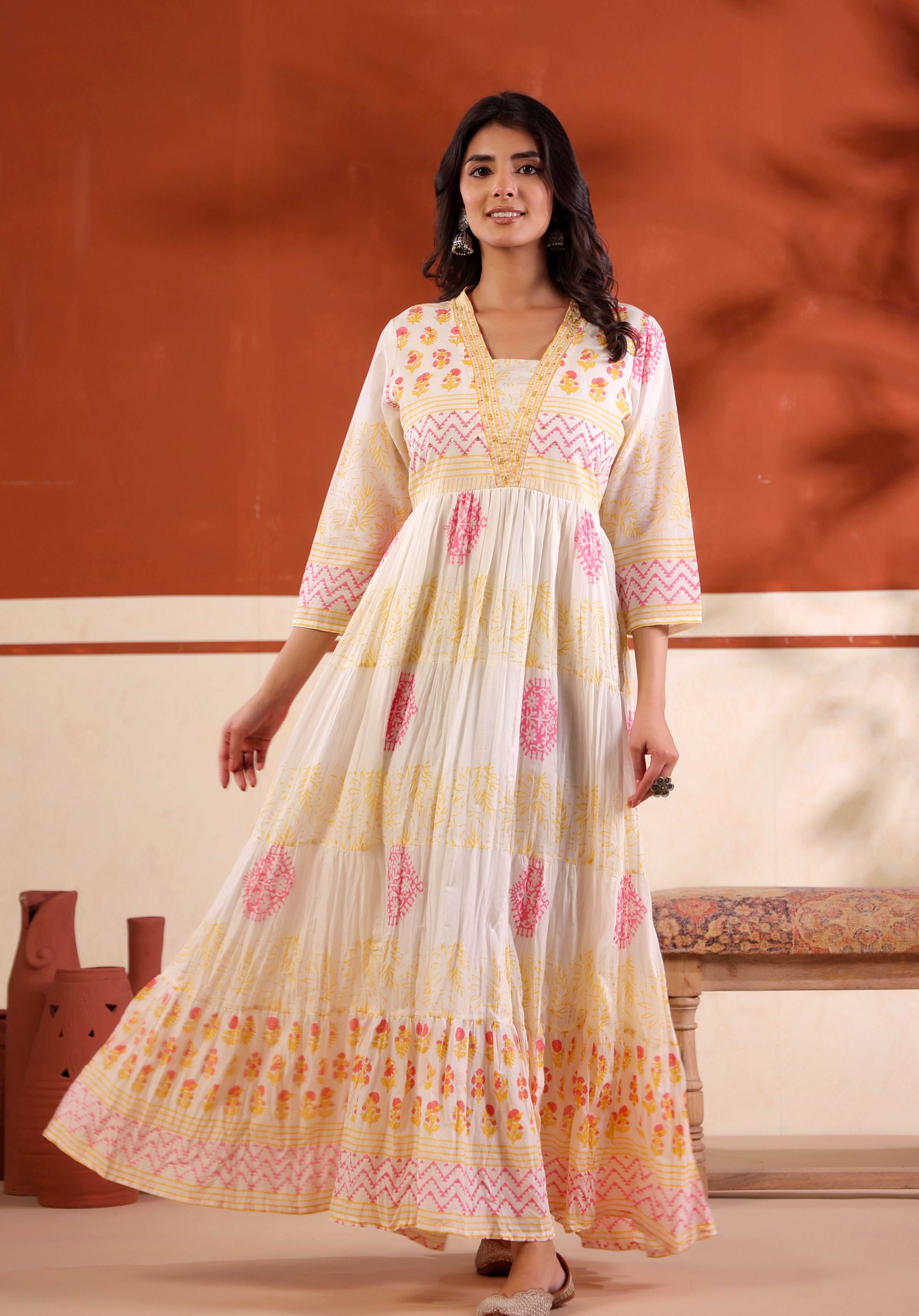 Aavya Sunlit Tiered Dress