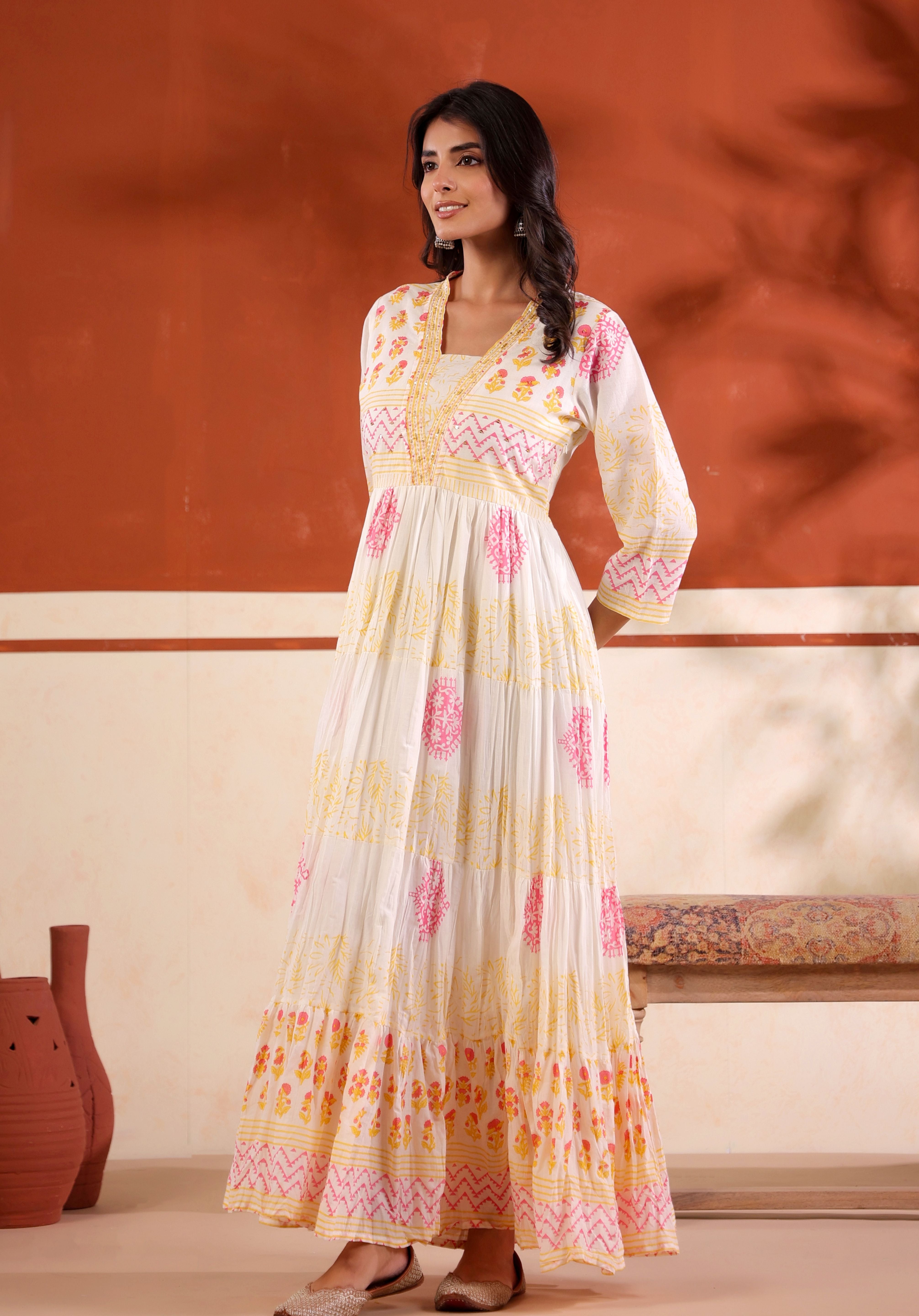 Aavya Sunlit Tiered Dress