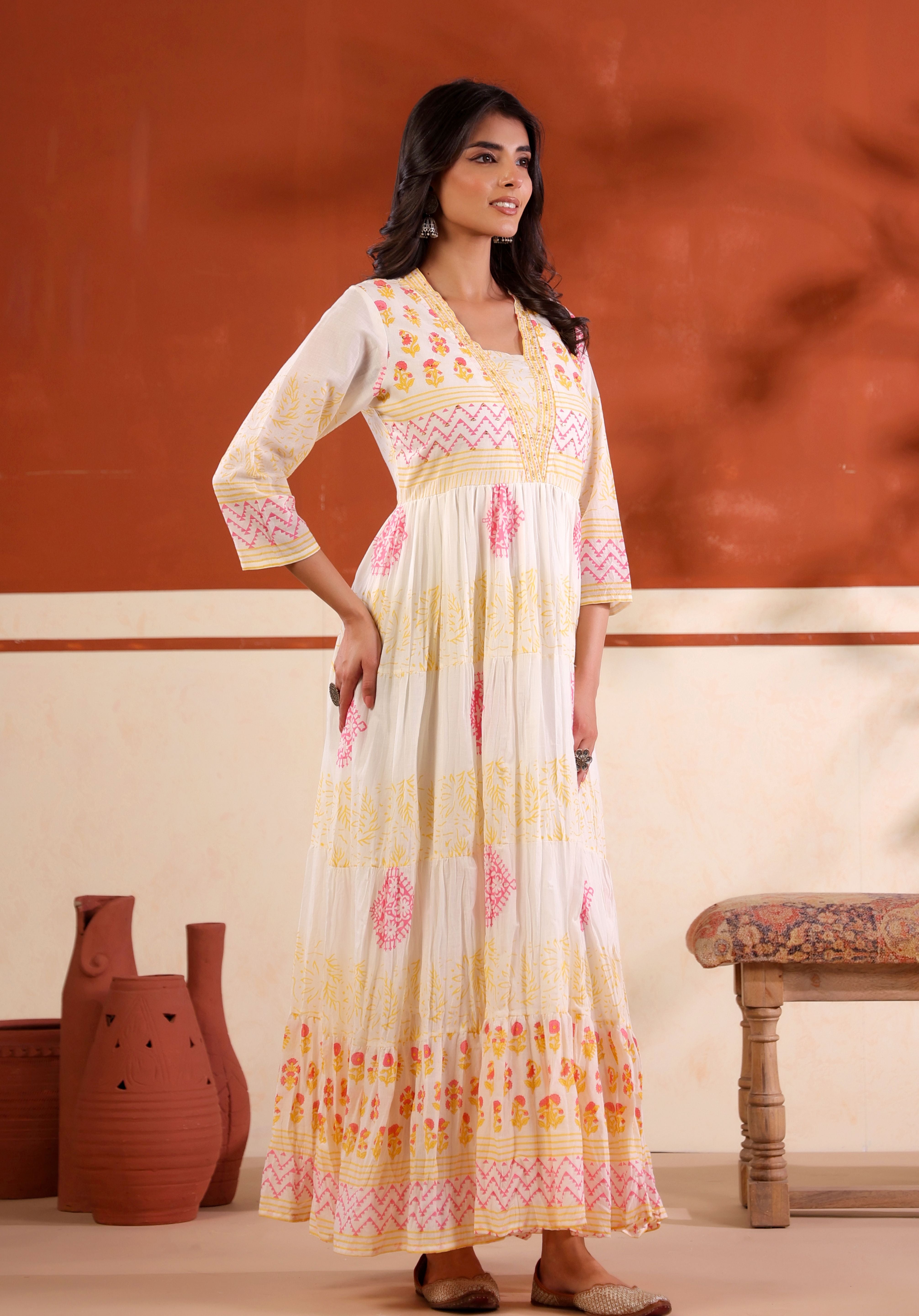 Aavya Sunlit Tiered Dress
