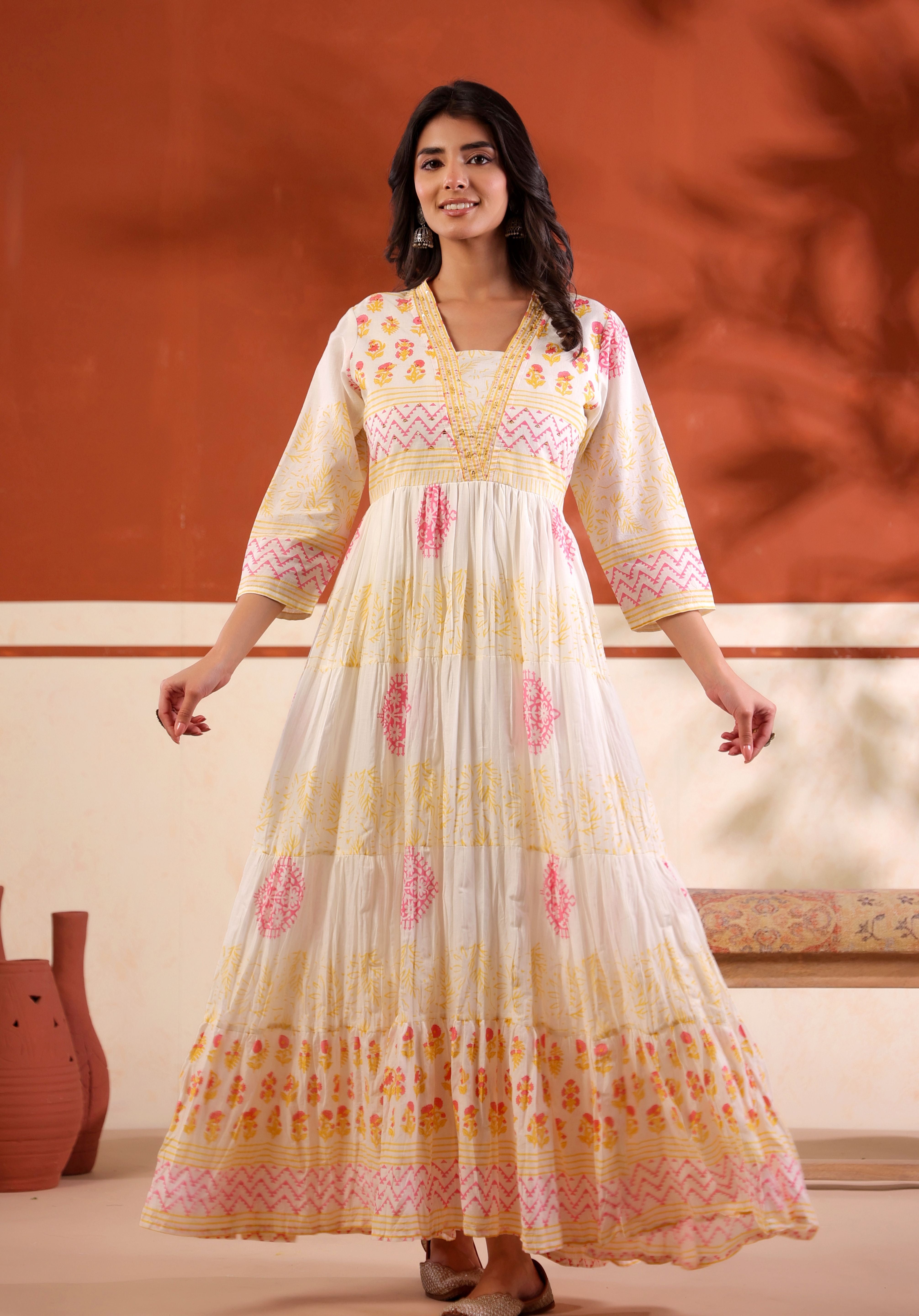 Aavya Sunlit Tiered Dress