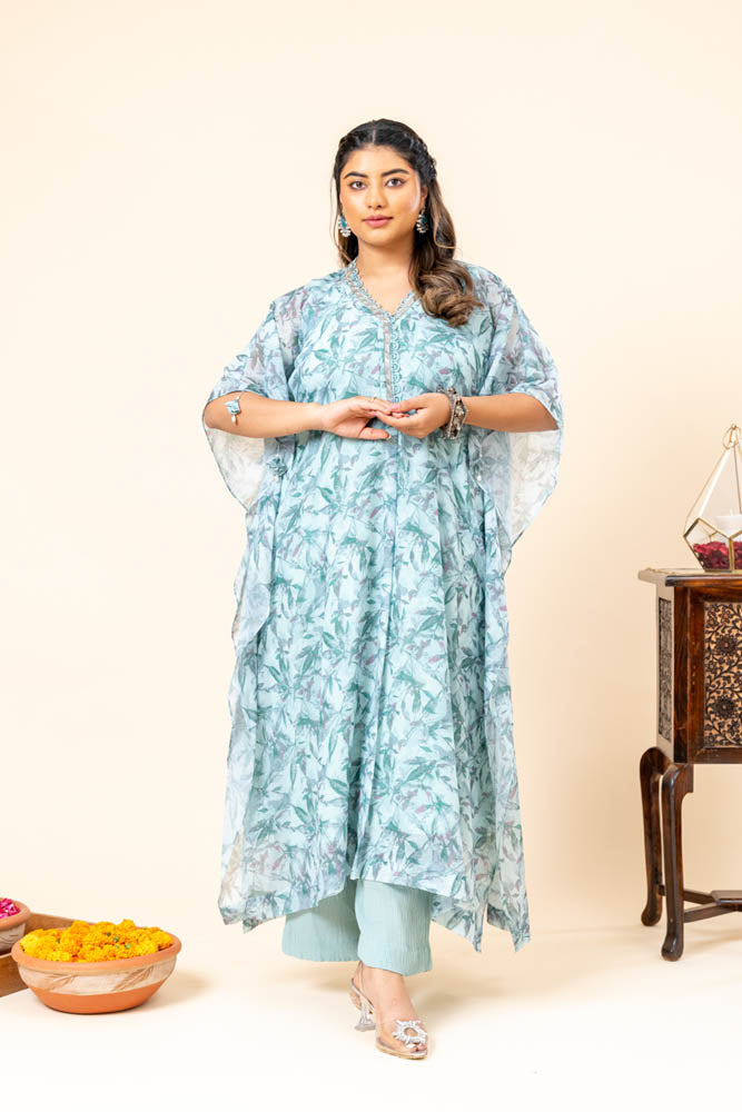 Shabnam Blue Kaftan Set