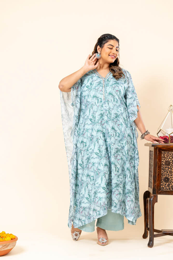 artful print kaftan set