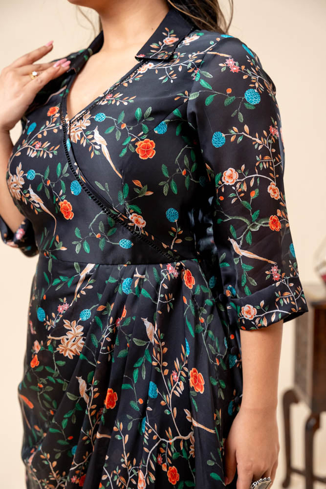 black floral print dress