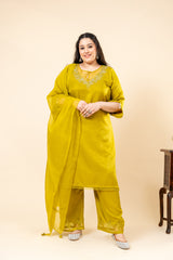 Festive Green Suit Set with Dupatta