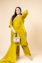 Festive Green Suit Set with Dupatta