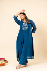 long kurta with palazzo