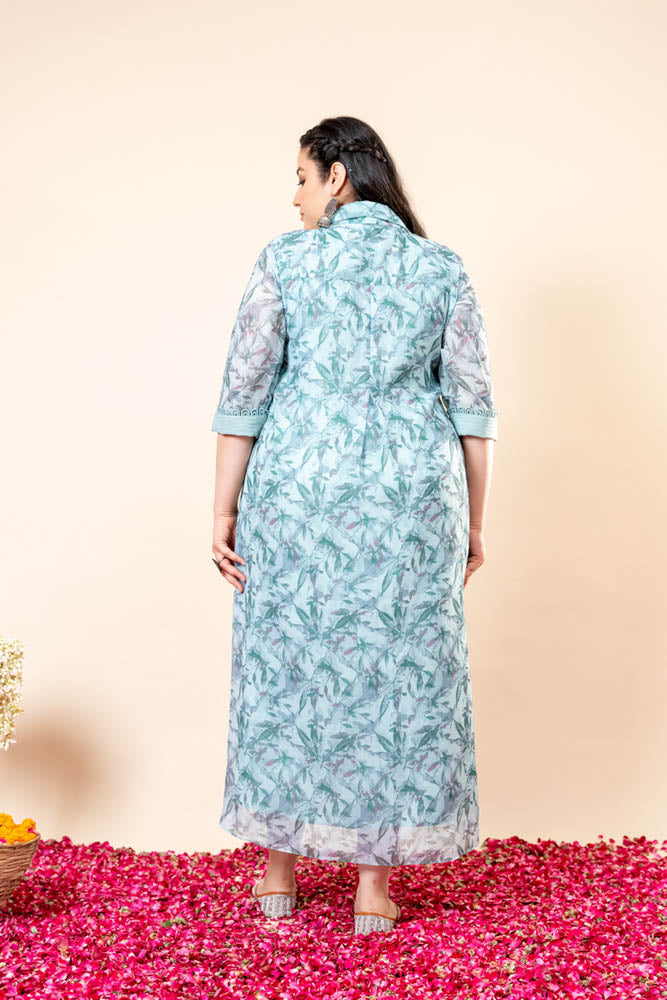 Shabnam Blue Long Shirt Dress