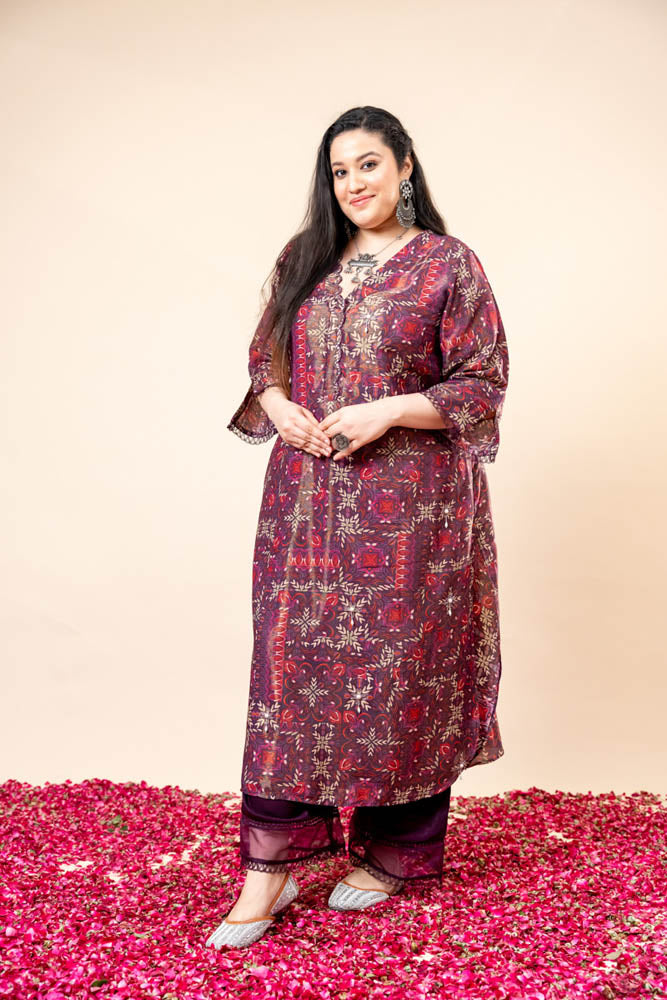 Shahtoot Printed Long Kurta Co-Ord Set