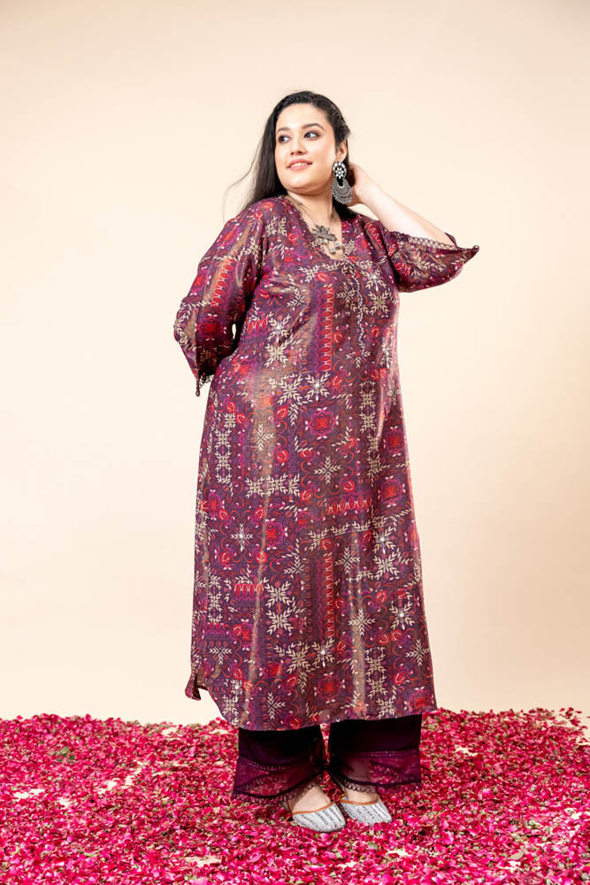 Shahtoot Printed Long Kurta Co-Ord Set