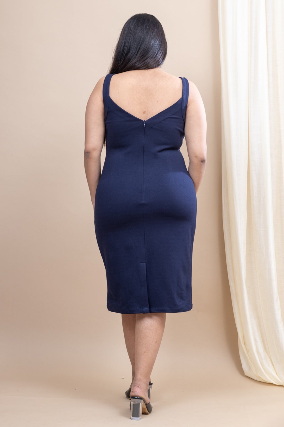 Mamicha Celestial Beam Sleeveless Bodycon Dress With Mesh Details