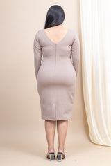 Mamicha Lunar Beam V-Neck Bodycon Dress