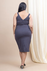 Mamicha Moonlit V-Neck Bodycon Dress