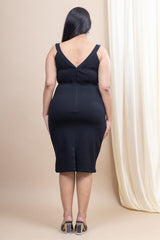 Mamicha Moonlit V-Neck Bodycon Dress