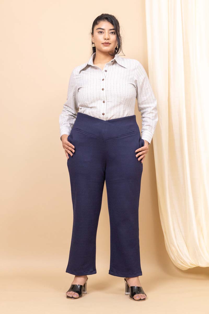 high-waisted V cut tummy shaper pants